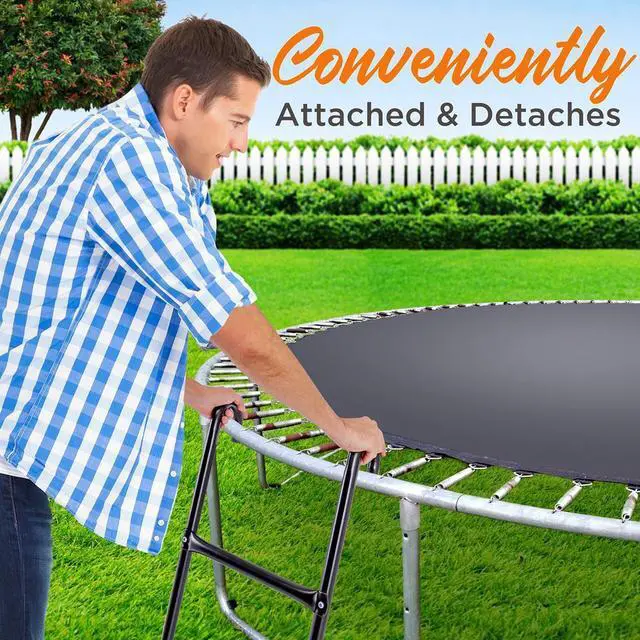 Alt view image 4 of 6 - SereneLife Outdoor Trampoline Safety Ladder - Quick Install, Weather-Resistant (SLTRA12LDR)