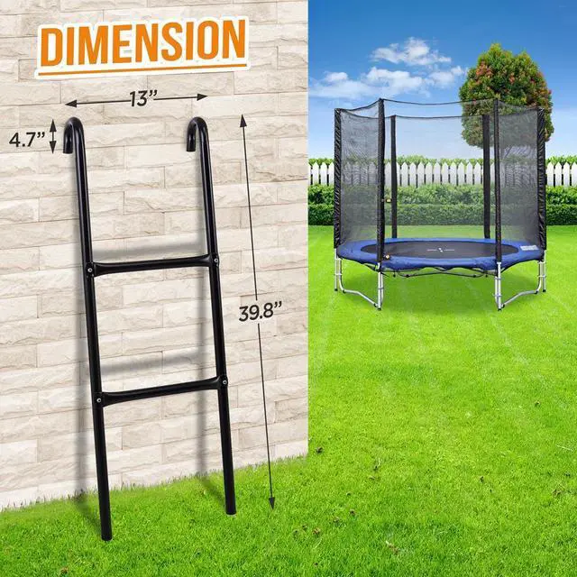 Alt view image 3 of 6 - SereneLife Outdoor Trampoline Safety Ladder - Quick Install, Weather-Resistant (SLTRA12LDR)