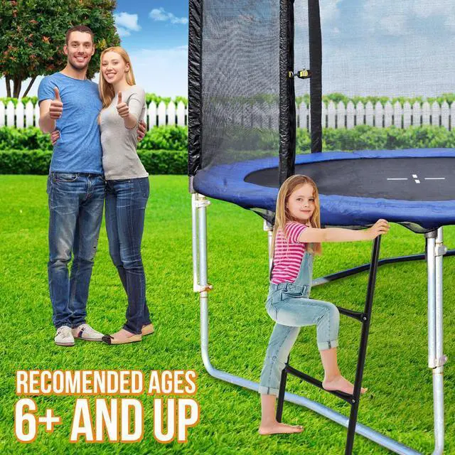 Alt view image 5 of 6 - SereneLife Outdoor Trampoline Safety Ladder - Quick Install, Weather-Resistant (SLTRA12LDR)
