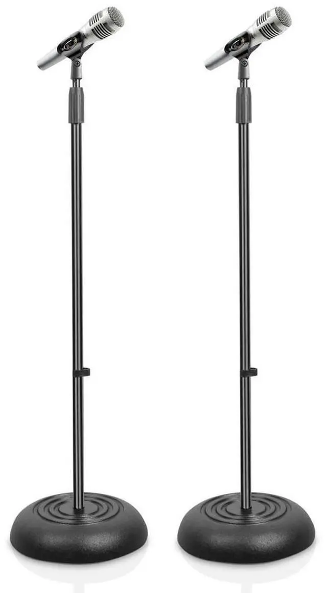 Main image of Pyle Microphone Stand - Universal Mic Mount with Heavy Compact Base, Height Adjustable (Pair) (PMKS5X2)