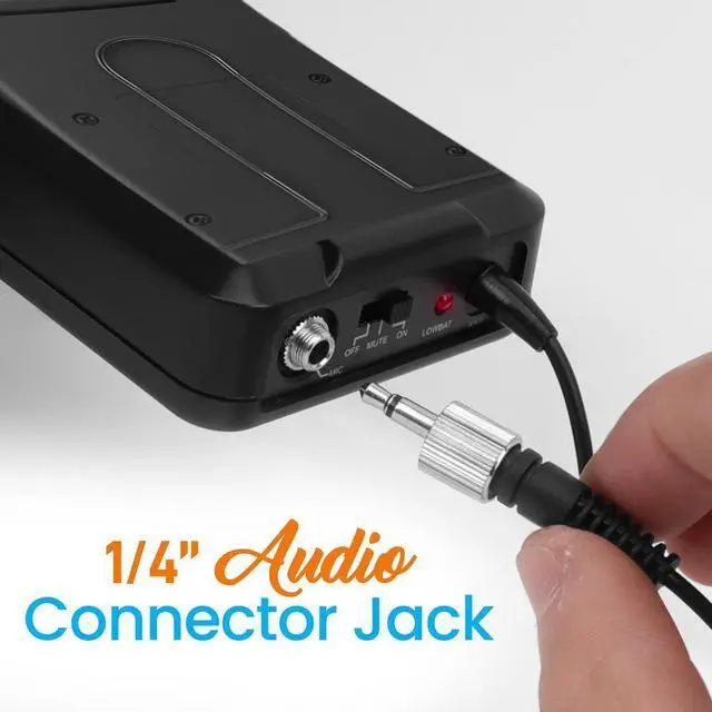 Alt view image 2 of 7 - Pyle Universal UHF Wireless Microphone System - Lavalier Mic, Headset Mic, Beltpack Transmitter & Receiver (PDWMU112)