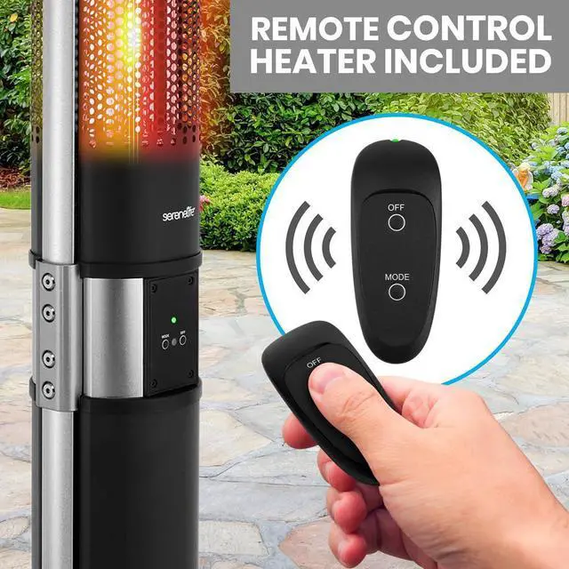 Alt view image 2 of 6 - SereneLife Electric Patio Heater with Remote Control - 1500W (SLOHT44)