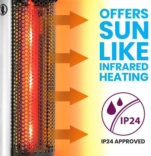 Alt view image 4 of 6 - SereneLife Electric Patio Heater with Remote Control - 1500W (SLOHT44)