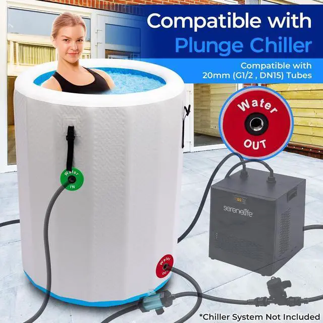 Alt view image 2 of 7 - SereneLife Inflatable Insulated Cold Plunge Tub - Ice Bath Therapy Recovery Pod (SLCPTBCR30)