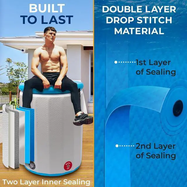 Alt view image 5 of 7 - SereneLife Inflatable Insulated Cold Plunge Tub - Ice Bath Therapy Recovery Pod (SLCPTBCR30)
