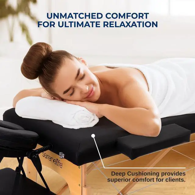 Alt view image 6 of 7 - SereneLife Portable Massage Table - Adjustable Folding Bed for Therapy (SLMASGE2)