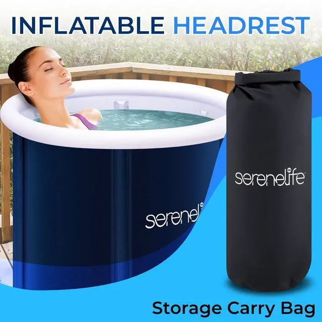 Alt view image 2 of 7 - SereneLife Inflatable Insulated Cold Plunge Tub - Ice Bath Therapy Pod (SLCPTBPVC12)