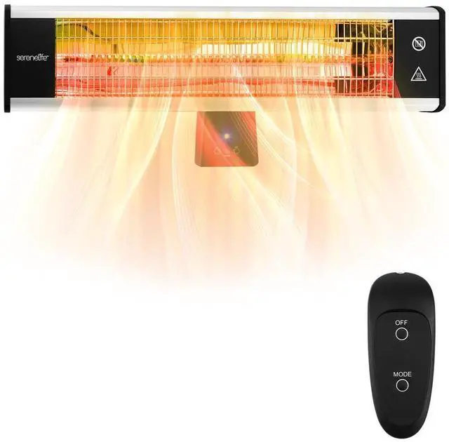 Main image of SereneLife Wall Mounting Patio Heater - Remote Control with High Rated Aluminum Reflector (SLOHT28)