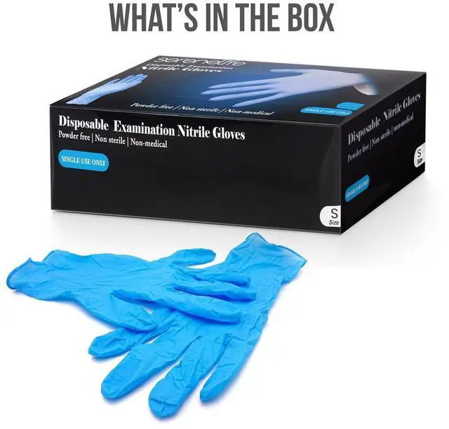 Alt view image 5 of 7 - SereneLife Soft Industrial Gloves - 1000 Pcs. Powder-Free Nitrile & Vinyl Disposable Gloves (Small Size) (SLGLVNIT100SMX10)