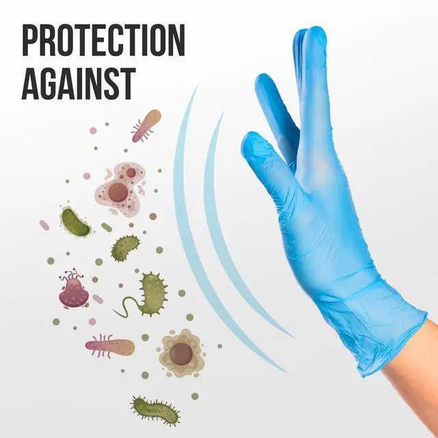 Alt view image 4 of 7 - SereneLife Soft Industrial Gloves - 1000 Pcs. Powder-Free Nitrile & Vinyl Disposable Gloves (Small Size) (SLGLVNIT100SMX10)