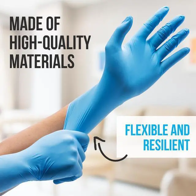 Alt view image 7 of 7 - SereneLife Soft Industrial Gloves - 1000 Pcs. Powder-Free Nitrile & Vinyl Disposable Gloves (Small Size) (SLGLVNIT100SMX10)