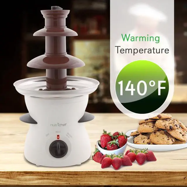 Alt view image 5 of 7 - NutriChef Electric Chocolate Fondue Pot - Countertop Chocolate Fondue Maker Fountain (PKFNMK16)