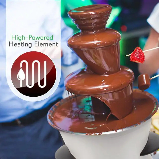 Alt view image 4 of 7 - NutriChef Electric Chocolate Fondue Pot - Countertop Chocolate Fondue Maker Fountain (PKFNMK16)