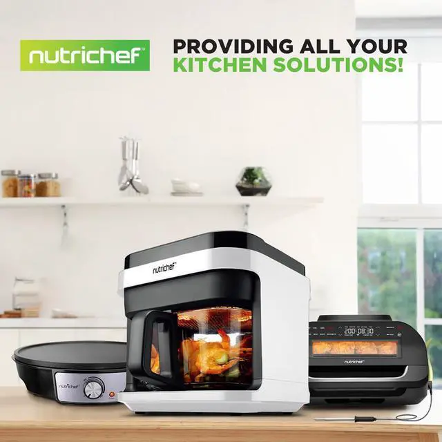 Alt view image 2 of 7 - NutriChef 5.5 Liter Digital Air Fryer with Transparent Window - NCAF539TW (White)