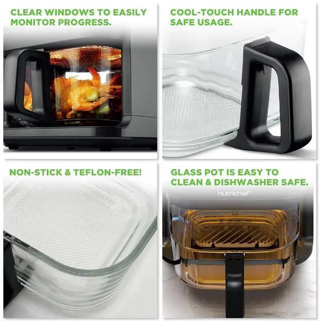 Alt view image 6 of 7 - NutriChef 5.5 Liter Digital Air Fryer with Transparent Window - NCAF539TB (Black)
