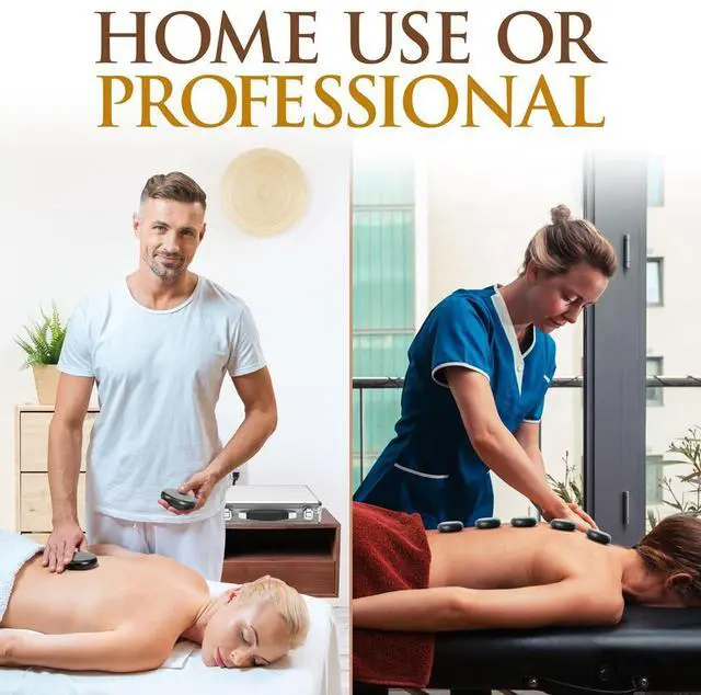 Alt view image 2 of 7 - SereneLife Portable Hot Stone Massage System - Heated Rock Therapy Kit with Digital Temperature Controller, 12 Basalt Stones - PSLMSGST99