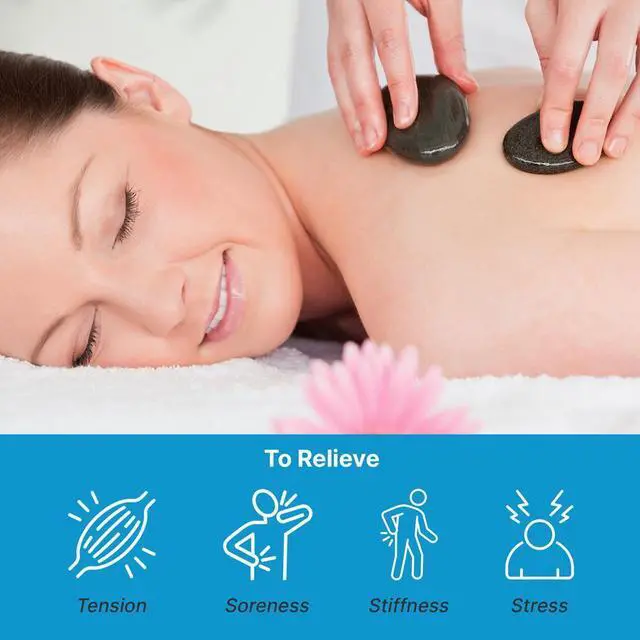 Alt view image 5 of 7 - SereneLife Large Massage Stones - 2 Basalt Rock Stones with Travel Bag & Storage Box - PSLMSTN01