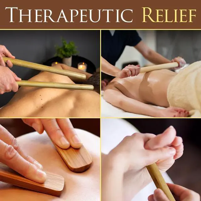 Alt view image 5 of 7 - SereneLife Thermal Therapy Massage Kit - Waterless Heating Technology with Bamboo Sticks & Heating Bag - PSLMSGBMB22