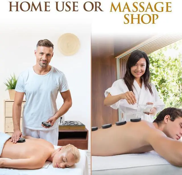 Alt view image 6 of 7 - SereneLife Hot Stone Massage Kit - Portable Heated Rock Therapy System with Digital Temperature Controller, Includes (12) Massaging Stones - PSLMSGST20