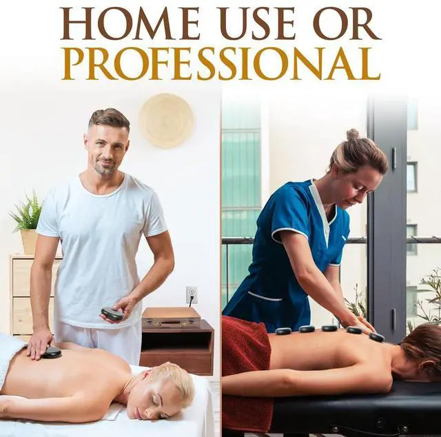 Alt view image 4 of 7 - SereneLife Hot Stone Massage Kit - Portable Heated Rock Massaging Therapy System with Digital Controller - PSLMSGST70B