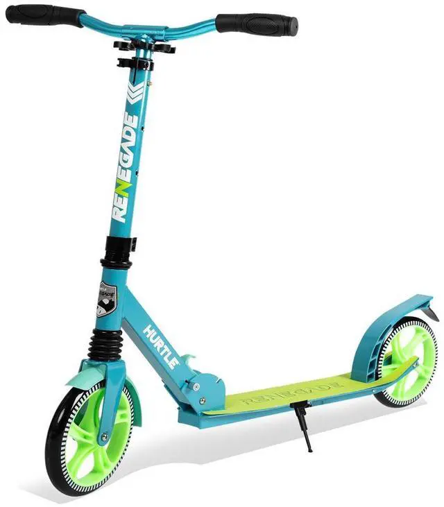 Main image of Hurtle Lightweight and Foldable Kick Scooter - Adjustable Alloy Deck with High Impact Wheels for Teens and Adults (Teal Blue) - HURTSTEL