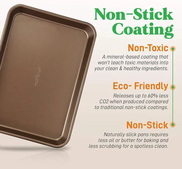 Alt view image 6 of 7 - NutriChef Non-Stick Oven Pan Baking Sheets - 2pc Large & Medium Metal Oven Tray Set - Professional Quality, Rimmed Borders - NC2TRBK1