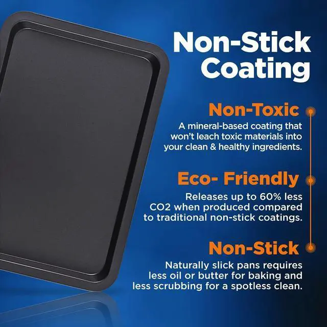 Alt view image 6 of 7 - NutriChef 3-Piece Nonstick Cookie Sheet Baking Pan - Professional Quality Kitchen Cooking Non-Stick Bake Trays with Black Coating - NCZK3B
