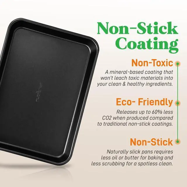 Alt view image 6 of 7 - NutriChef 2-Piece Nonstick Cookie Sheet Baking Pan Set - Professional Quality Kitchen Cooking Non-Stick Bake Trays with Black Coating - NC2TRBL