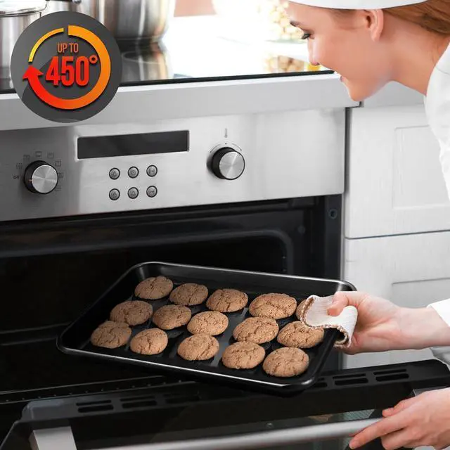 Alt view image 7 of 7 - NutriChef 2-Piece Nonstick Cookie Sheet Baking Pan Set - Professional Quality Kitchen Cooking Non-Stick Bake Trays with Black Coating - NC2TRBL