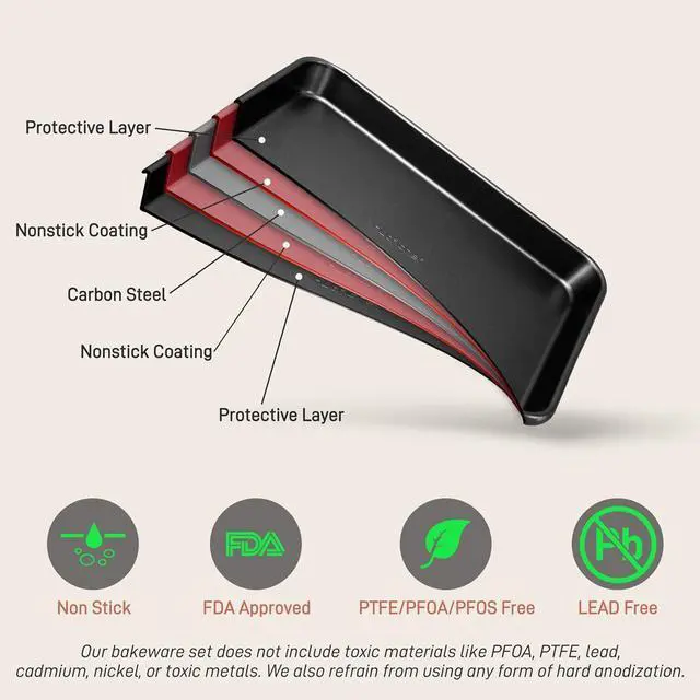 Alt view image 3 of 7 - NutriChef 2-Piece Nonstick Cookie Sheet Baking Pan Set - Professional Quality Kitchen Cooking Non-Stick Bake Trays with Black Coating - NC2TRBL