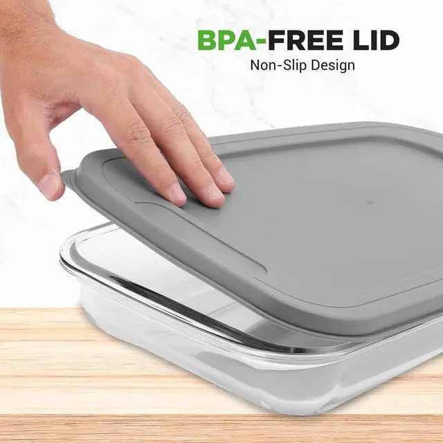 Alt view image 2 of 7 - NutriChef 4-Piece Rectangular Glass Bakeware Set - High Borosilicate Glass Baking Dish with BPA-Free Lids, Heat-Resistant, Dishwasher Safe - NCGL4XGY