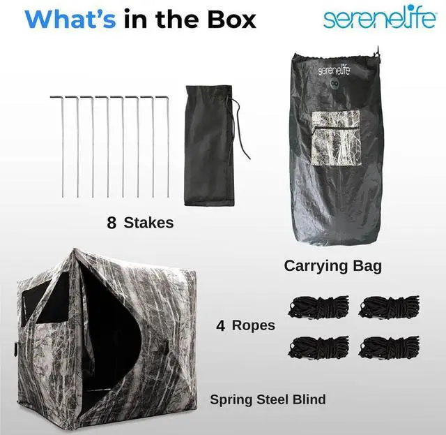 Alt view image 5 of 7 - SereneLife Care Taker Ground Hunting Blind  Water Repellent, UV Treated - SLHT49