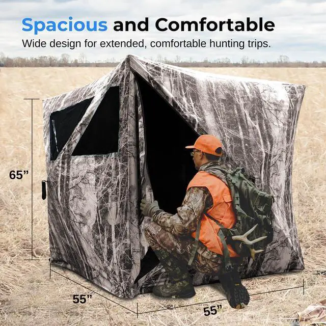 Alt view image 4 of 7 - SereneLife Care Taker Ground Hunting Blind  Water Repellent, UV Treated - SLHT49