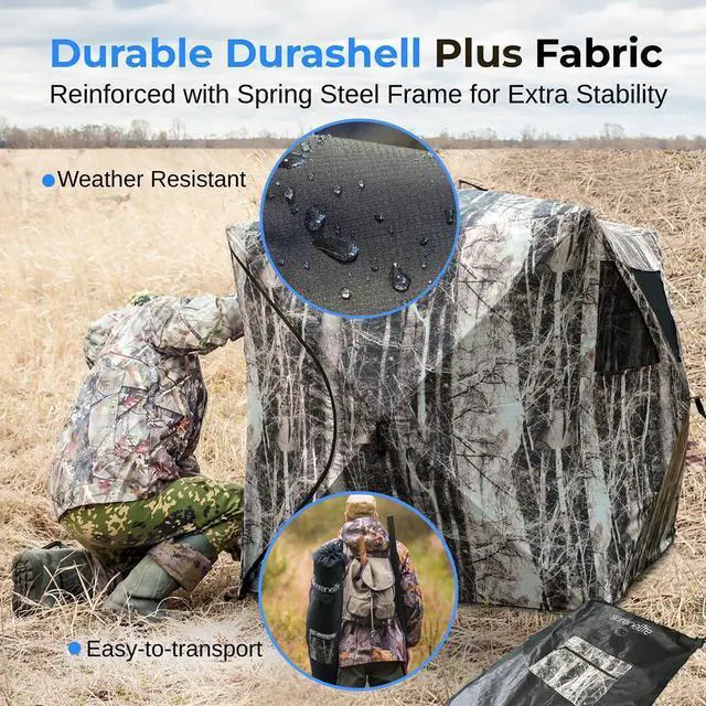 Alt view image 3 of 7 - SereneLife Care Taker Ground Hunting Blind  Water Repellent, UV Treated - SLHT49