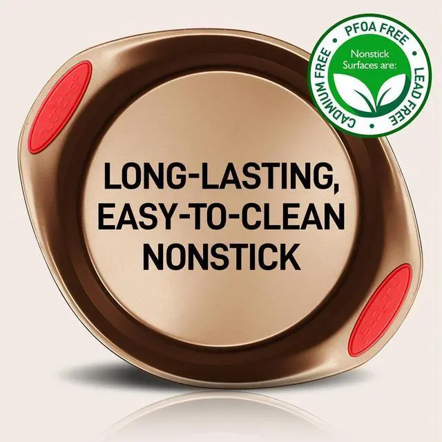 Alt view image 2 of 7 - NutriChef 15pc Nonstick Carbon Steel Bakeware Set  Golden Coating, Red Silicone Handles - NCRRL15GLD