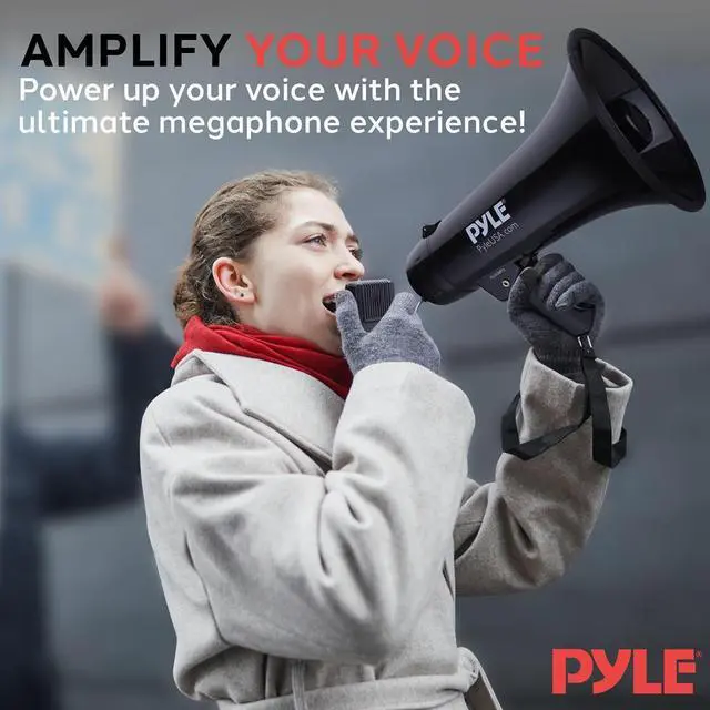 Alt view image 5 of 7 - Pyle 40W Megaphone with Aux/MP3 Input  Talk, Siren & Music Modes, Handheld Microphone - PMP43IN