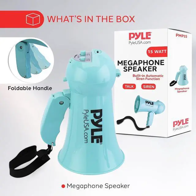 Alt view image 3 of 7 - Pyle 15W Portable Megaphone with Built-in Microphone  Lightweight, Talk & Siren Modes - PMP15