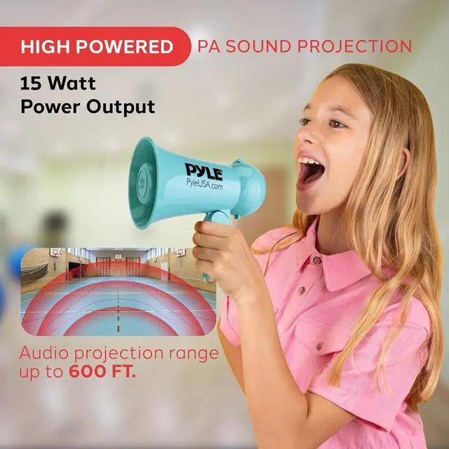 Alt view image 6 of 7 - Pyle 15W Portable Megaphone with Built-in Microphone  Lightweight, Talk & Siren Modes - PMP15