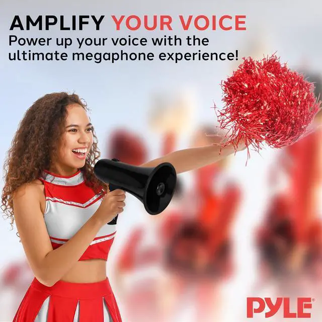 Alt view image 3 of 7 - Pyle PMPRA213BK Portable Speaker Bullhorn Megaphone with Siren, 20-Watt, Aux Input, Black