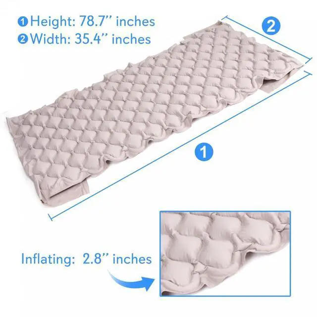 Alt view image 7 of 7 - SereneLife SLAIRMATR45 Hospital Bed Air Mattress, Bubble Pad with Electric Air Pump, Medical Grade