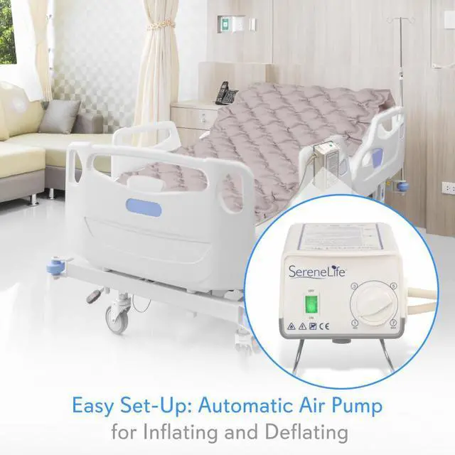 Alt view image 3 of 7 - SereneLife SLAIRMATR45 Hospital Bed Air Mattress, Bubble Pad with Electric Air Pump, Medical Grade
