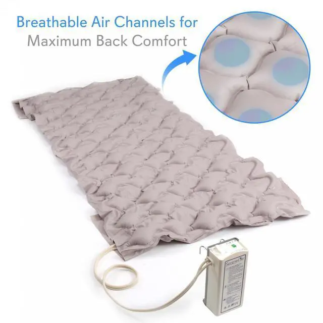 Alt view image 2 of 7 - SereneLife SLAIRMATR45 Hospital Bed Air Mattress, Bubble Pad with Electric Air Pump, Medical Grade