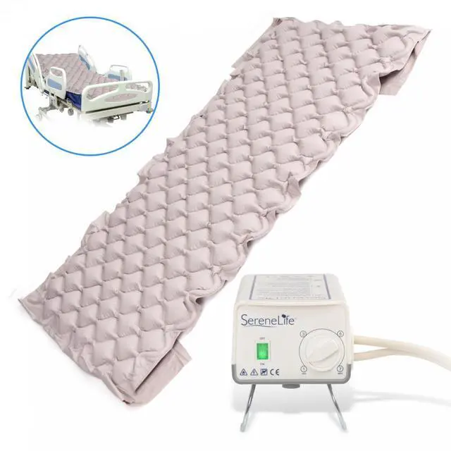 Alt view image 4 of 7 - SereneLife SLAIRMATR45 Hospital Bed Air Mattress, Bubble Pad with Electric Air Pump, Medical Grade