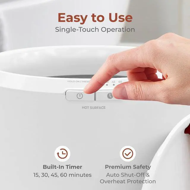 Alt view image 2 of 7 - SereneLife SLTLWS350 Bucket Towel Warmer, Adjustable Timer, 12L Capacity, LED Indicator, Cherry