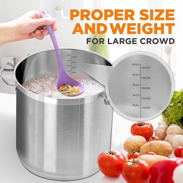Alt view image 6 of 7 - NutriChef NCSPT40Q Stainless Steel Cookware Stockpot, 40 Quart, Heavy Duty Induction Pot with Lid