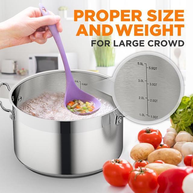 Alt view image 4 of 7 - NutriChef NCSPT5Q Stainless Steel Cookware Stockpot, 5 Quart, Heavy Duty Induction Pot with Lid