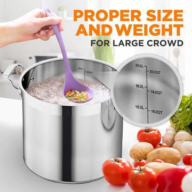 Alt view image 6 of 7 - NutriChef NCSPT20Q Stainless Steel Cookware Stockpot, 20 Quart, Heavy Duty Induction Pot with Lid