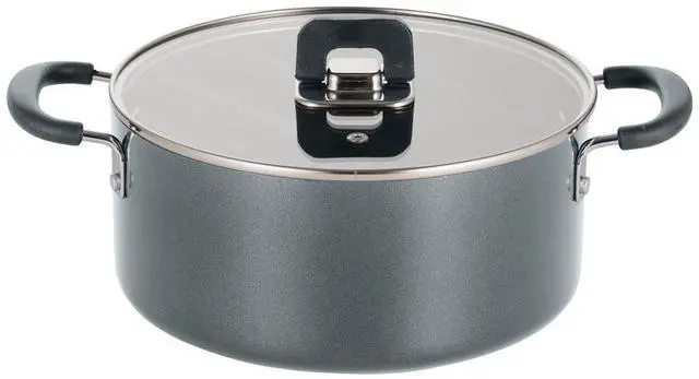 Main image of NutriChef NCWSTKGRYCAS5 Non-Stick Casserole with Lid, 5 Quart, Stylish Kitchen Cookware with Foldable Knob (Gray)