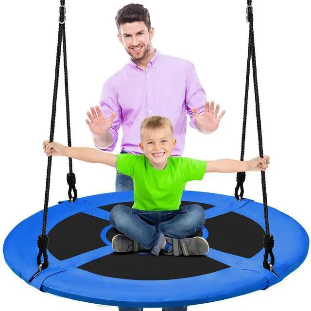 Main image of SereneLife SLSWNG100BL Flying Fun Toy Swing  Indoor/Outdoor Hanging Rope Swinging Seat Spinner (Blue)