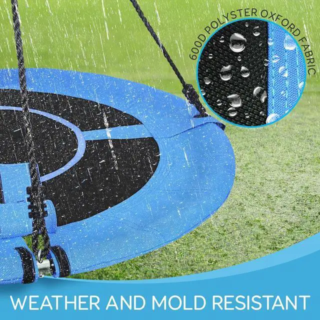 Alt view image 4 of 7 - SereneLife SLSWNG100BL Flying Fun Toy Swing  Indoor/Outdoor Hanging Rope Swinging Seat Spinner (Blue)